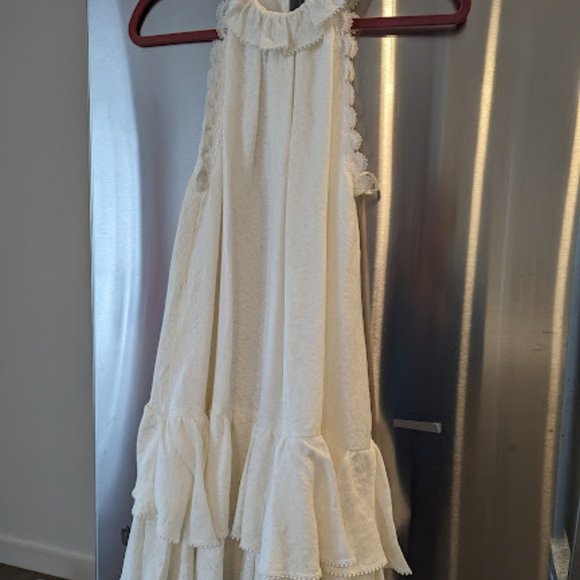 THEIA Size 2 White Cocktail Lace Dress with Pockets - Picture 4 of 5